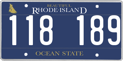 RI license plate 118189