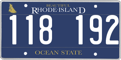 RI license plate 118192