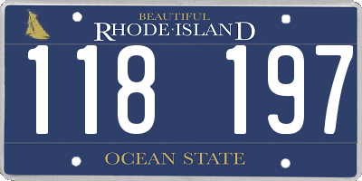 RI license plate 118197