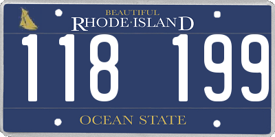 RI license plate 118199