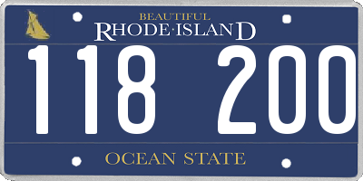 RI license plate 118200