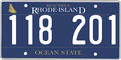 RI license plate 118201