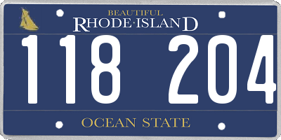 RI license plate 118204
