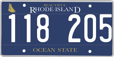 RI license plate 118205