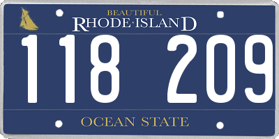 RI license plate 118209