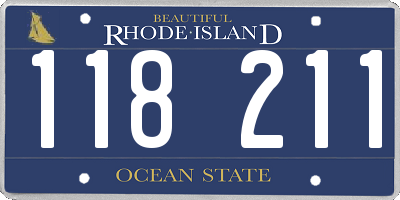 RI license plate 118211