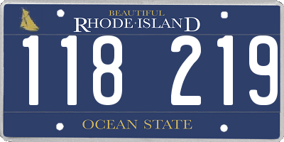 RI license plate 118219