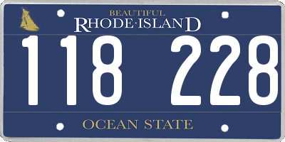 RI license plate 118228