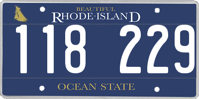 RI license plate 118229