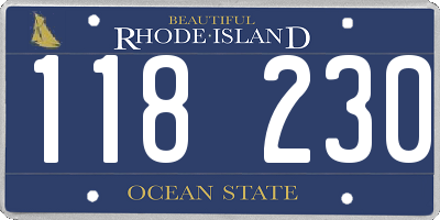 RI license plate 118230