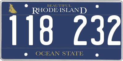 RI license plate 118232