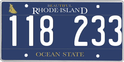 RI license plate 118233