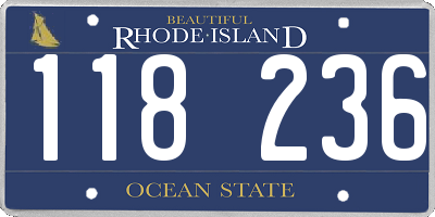 RI license plate 118236