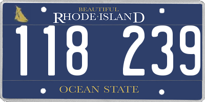 RI license plate 118239