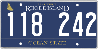 RI license plate 118242