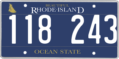 RI license plate 118243