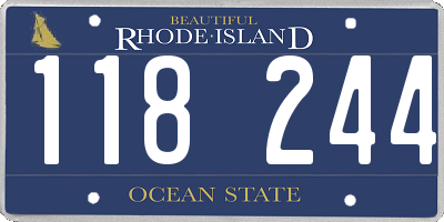 RI license plate 118244