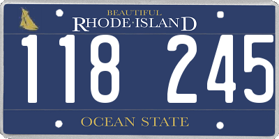 RI license plate 118245