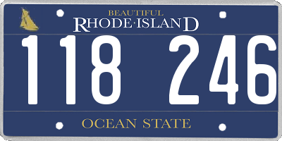 RI license plate 118246