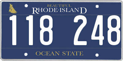 RI license plate 118248