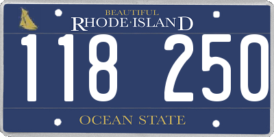 RI license plate 118250