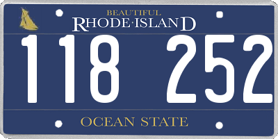 RI license plate 118252