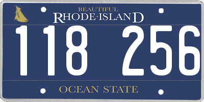 RI license plate 118256