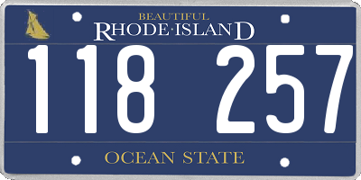 RI license plate 118257