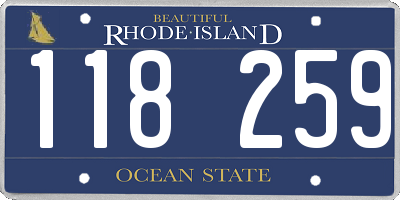 RI license plate 118259