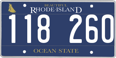 RI license plate 118260