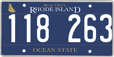 RI license plate 118263