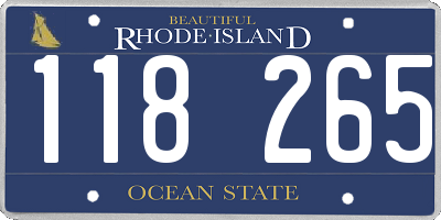 RI license plate 118265