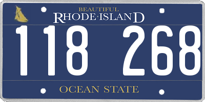 RI license plate 118268
