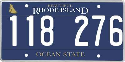 RI license plate 118276