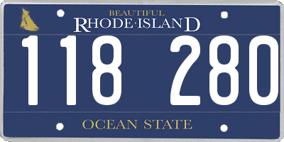 RI license plate 118280