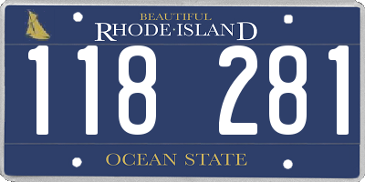 RI license plate 118281