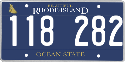 RI license plate 118282