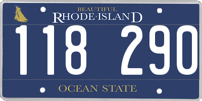 RI license plate 118290