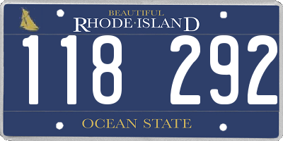 RI license plate 118292