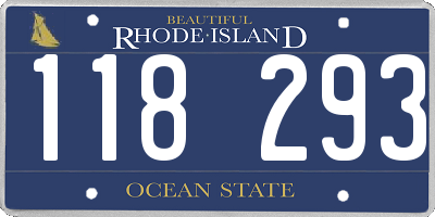 RI license plate 118293