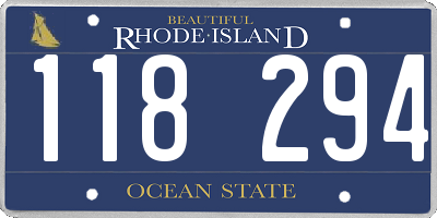 RI license plate 118294