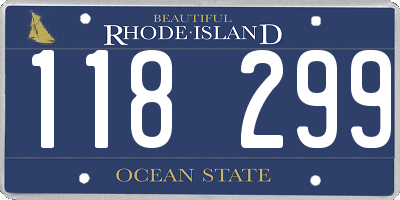 RI license plate 118299