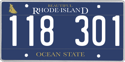 RI license plate 118301