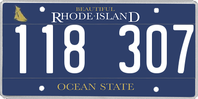 RI license plate 118307