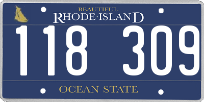 RI license plate 118309