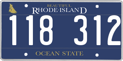 RI license plate 118312