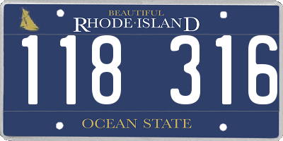 RI license plate 118316