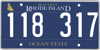 RI license plate 118317