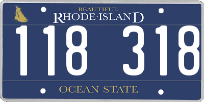 RI license plate 118318