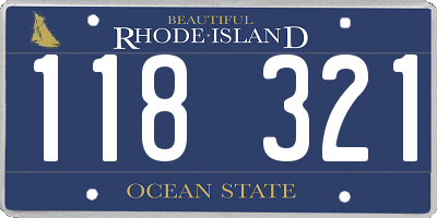 RI license plate 118321